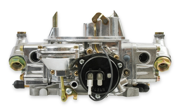 Polished Aluminum Holley Carburetor, Square Bore Design with Electric Choke and Vacuum Secondaries, 600 CFM, Model, Angle 5