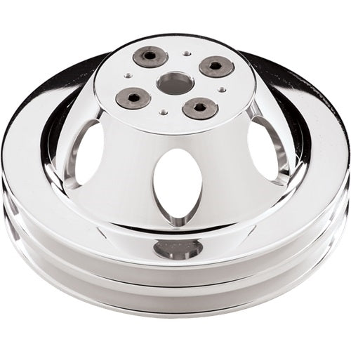1966 - 1968 Water Pump Pulley, Small Block, 2 Groove, Billet, Short Style