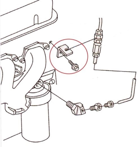 1969 - 1972 Chevelle / Nova Oil Pressure Line Support Bracket, Correct with Mounting Bolt, 3954228, Angle 2