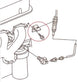 1969 - 1972 Chevelle / Nova Oil Pressure Line Support Bracket, Correct with Mounting Bolt, 3954228, Angle 2