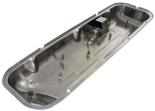 1966 - 1972 Chevy Big Block Chrome Valve Covers with Drippers, Stock Height with Booster Dent, Angle 4