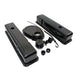 1958 - 1986 CHEVY SMALL BLOCK 283, 305, 327, & 350 BLACK STEEL VALVE COVER, TIMING COVER, BREATHER, DIPSTICK, Angle 2