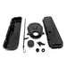 1965 - 1995 CHEVY BIG BLOCK 396, 427, 454, & 502 BLACK STEEL VALVE COVER, TIMING COVER, BREATHER, DIPSTICK, Angle 3