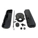 1965 - 1995 CHEVY BIG BLOCK 396, 427, 454, & 502 BLACK STEEL VALVE COVER, TIMING COVER, BREATHER, DIPSTICK, Angle 3