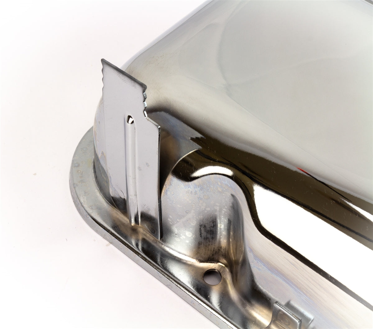 1966 - 1972 BIG BLOCK Valve Covers, CHROME Without Drippers, TALLER CHEATER VERSION, Angle 2