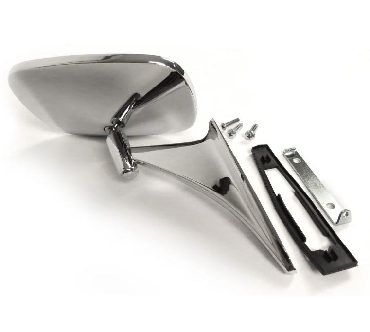 1970 - 1972 Chevelle Chrome Door Mirror, Non-Remote LH or RH, Each, Angle 2