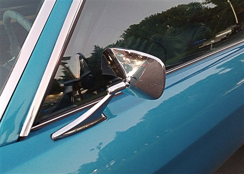 1970 - 1972 Chevelle Chrome Door Mirror, Non-Remote LH or RH, Each, Angle 4