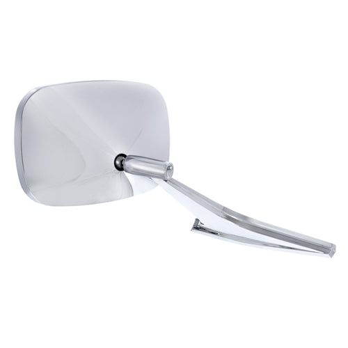 Custom Chrome RECTANGULAR Exterior Door Mirror with LED Embedded Turn Signal Indicator Lights, LH, Angle 3