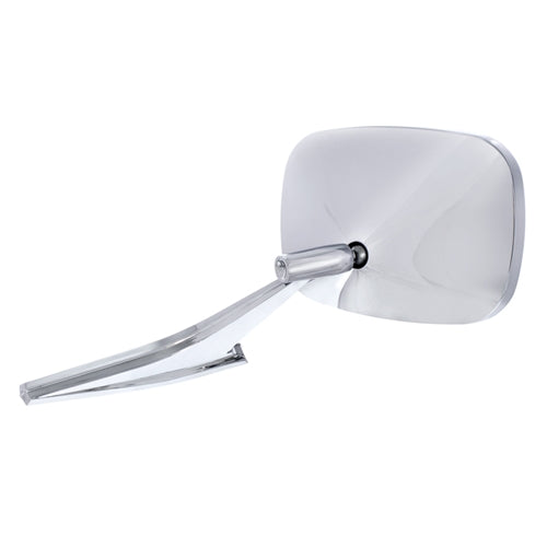 Custom Chrome RECTANGULAR Exterior Door Mirror with LED Embedded Turn Signal Indicator Lights, RH, Angle 3