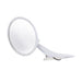 Custom Chrome ROUND Exterior Door Mirror with Bowtie and LED Embedded Turn Signal Indicator Lights, LH, Angle 2