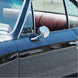 Custom Chrome ROUND Exterior Door Mirror with Bowtie and LED Embedded Turn Signal Indicator Lights, LH, Angle 6