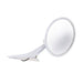 Custom Chrome ROUND Exterior Door Mirror with Bowtie and LED Embedded Turn Signal Indicator Lights, RH Convex, Angle 2