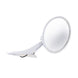 Custom Chrome ROUND Exterior Door Mirror with Bowtie and LED Embedded Turn Signal Indicator Lights, RH Convex, Angle 2