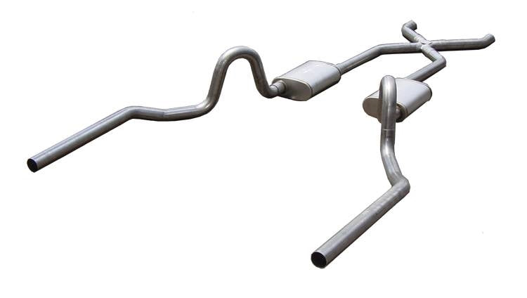 1964 - 1972 Chevelle Pypes Performance 409 Stainless Steel Crossmember Back Dual Exhaust System 3", Kit