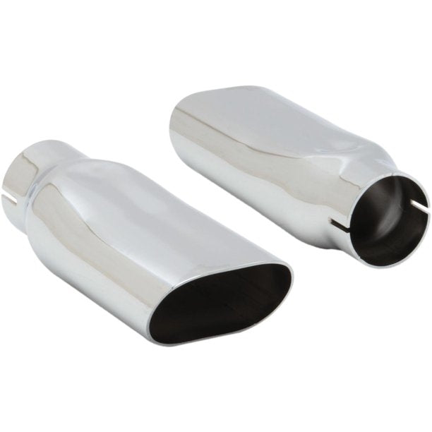 1969 - 1972 Chevelle OE Style Chrome Exhaust Extensions Tips, For 2 1/2" Diameter Pipes, Pair, Angle 2