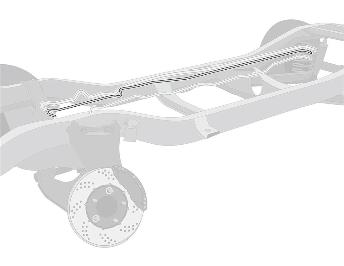 1968 - 1969 Chevelle V8 Return 1/4" STAINLESS STEEL Fuel Return Line, Front to Rear, Angle 2