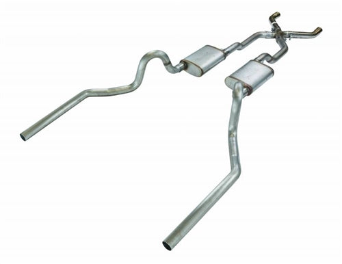 1964 - 1972 Chevelle HIGH TUCK Pypes Stainless Steel 2.5" Dual Exhaust X-Pipe System with Race Pro Mufflers