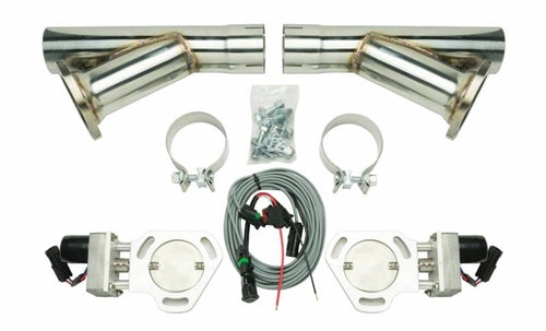 Pypes Universal Electric Exhaust Cutout Kit with 2.5" Stainless Steel Y-Pipes