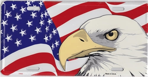 License Plate, American Flag with Bald Eagle