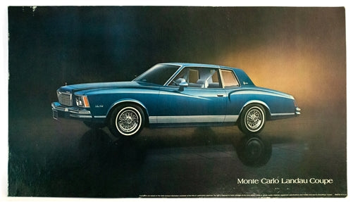 1978 Chevy Monte Carlo Landau Coupe Dealership Showroom Sign Poster Print