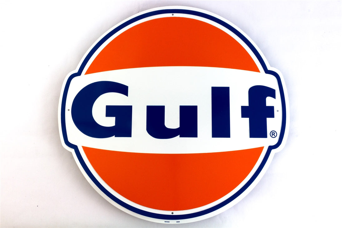 Gulf Oil Die Cut Metal Sign, 24 Inch