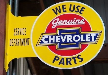Sign, Metal, We Use Genuine Chevrolet Parts