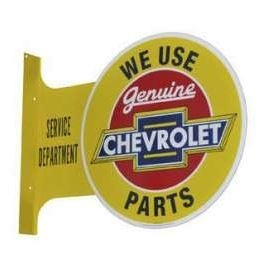 Sign, Metal, We Use Genuine Chevrolet Parts, Angle 2