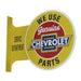 Sign, Metal, We Use Genuine Chevrolet Parts, Angle 2