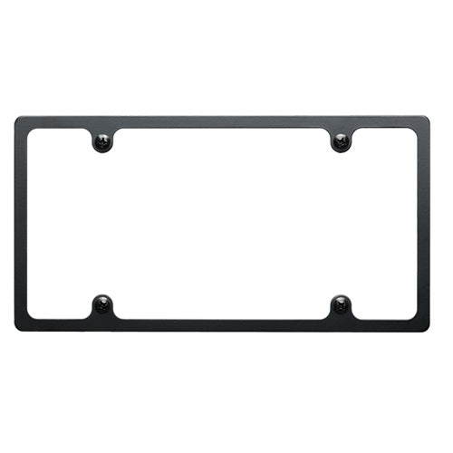 Billet Specialties Slimline License Plate Frame, Polished Aluminum or Satin Black Finish, Angle 2