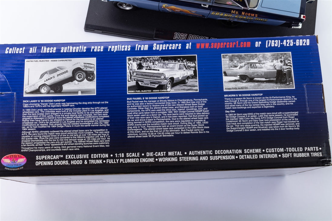 Mr. Norm's 1965 Dodge Coronet Hemi Fuel Injected AWB, Issue #16 Die-Cast Metal 1:18 Limited Edition Supercar, Angle 22