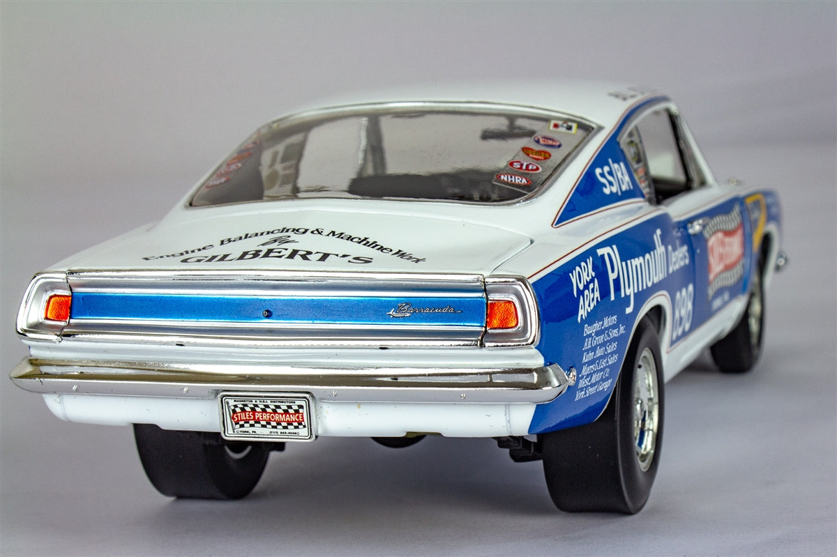 Bill Stiles 1968 Super Stock Hemi Plymouth Barracuda, Die-Cast Metal 1:18 Limited Edition Supercar Raceway Collect, Angle 5