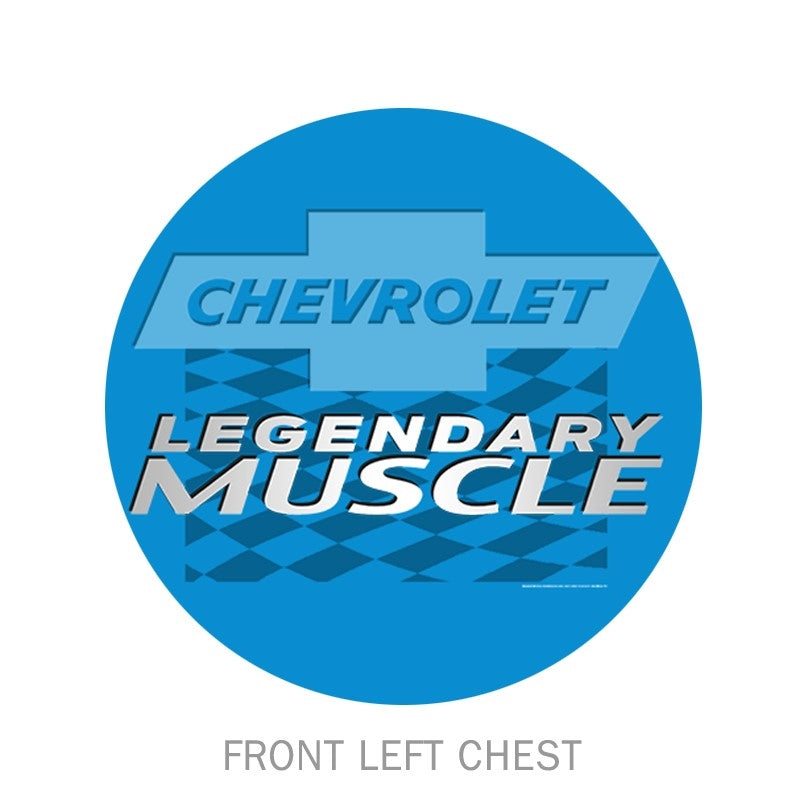 Chevy Nova and Chevelle Legendary Muscle Sapphire Blue T-shirt, Angle 2