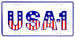 License Plate, USA-1 Red, White, and Blue Stars and Stripes