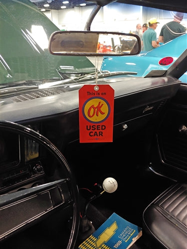 Chevrolet OK Used Car Mirror Dangler, Two-Sided, Angle 2