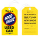 Chevrolet Yellow Good Value Used Car Mirror Hanger Dangler, Angle 2