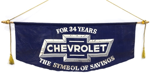 Vintage 1940's Chevrolet Dealership Showroom Banner