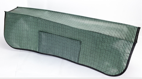 Vintage Black and Aqua Houndstooth Fender Cover with Pouch