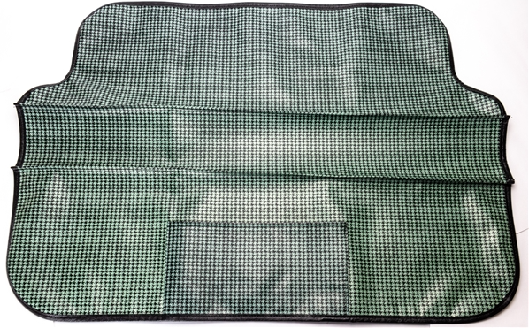 Vintage Black and Aqua Houndstooth Fender Cover with Pouch, Angle 2