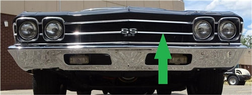 1969 Chevelle Grille, With Center Molding Trim Holes, Angle 2
