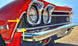 1968 Chevelle Grille Chrome Molding Extensions, SS Painted, Pair, Angle 2