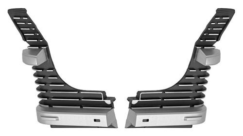 1969 Chevelle Grille Extensions, Gray Highlighted Rib Tips, Pair
