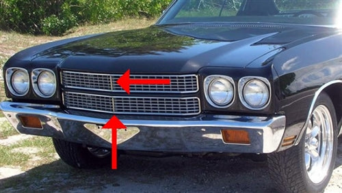 1970 Chevelle Malibu Vertical Grille Chrome Molding Trim, Each