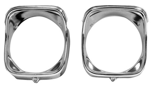 1968 Chevelle Headlamp Bezels, Inner & Outer, RH