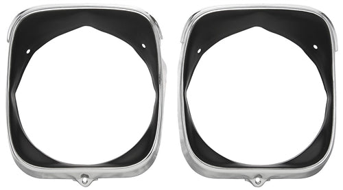 1969 Chevelle Headlight Bezels, Inner & Outer, RH