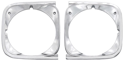 1972 Chevelle Chrome Headlamp Trim Headlight Bezels, Pair