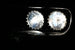 1964 - 1970 Chevelle Custom Black Billet Aluminum Headlight Rings Set, Angle 5