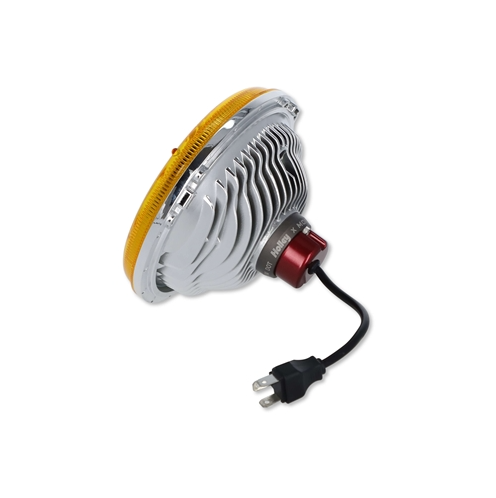 7 Holley RetroBright LED Headlight Headlamp, Yellow Lens 5700K Bulb - 68-72 Nova, and 71-72 Chevelle, Angle 2