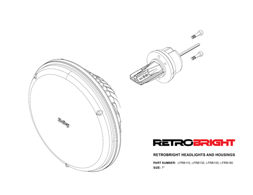 7 Holley RetroBright LED Headlight Headlamp, Yellow Lens 5700K Bulb - 68-72 Nova, and 71-72 Chevelle, Angle 6