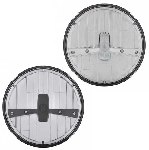 Chevelle Nova Custom Headlight Assembly High Power LED, 7" SOLD EACH, Choose Black or Chrome Headlamp Housings, Angle 2