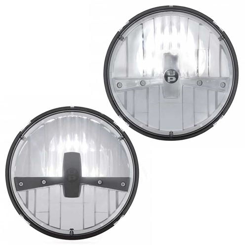 Chevelle Nova Custom Headlight Assembly High Power LED, 7" SOLD EACH, Choose Black or Chrome Headlamp Housings, Angle 4